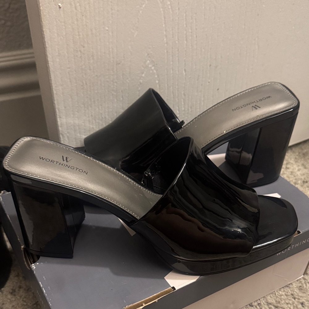Worthington Glossy Black Women's Mules